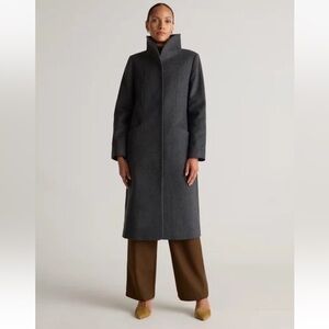 Quince NWT Women's Italian Wool Long Cocoon Coat Heather Charcoal Size XL